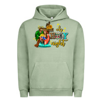Pigment Oil Green oh holy night with sunflower and cross Urban Hoodie - AdoDesignShop