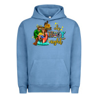 Pigment Pebble Blue oh holy night with sunflower and cross Urban Hoodie - AdoDesignShop