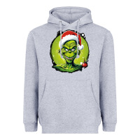 Heather Grey Grinch Heavyweight Hoodie - Unal Design