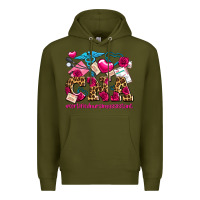 Army Green valentines day cna certified nursing assistant Premium Hoodie - AdoDesignShop