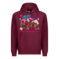 Burgundy valentines day cna certified nursing assistant Premium Hoodie - AdoDesignShop