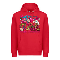 Red valentines day cna certified nursing assistant Premium Hoodie - AdoDesignShop