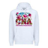 White valentines day cna certified nursing assistant Premium Hoodie - AdoDesignShop