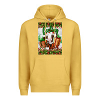 Antique Gold Christmas feeling jolly cow Premium Hoodie - Artiststas