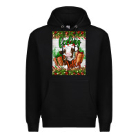 Black Christmas feeling jolly cow Premium Hoodie - Artiststas