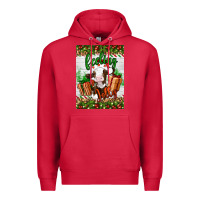 Cardinal Christmas feeling jolly cow Premium Hoodie - Artiststas