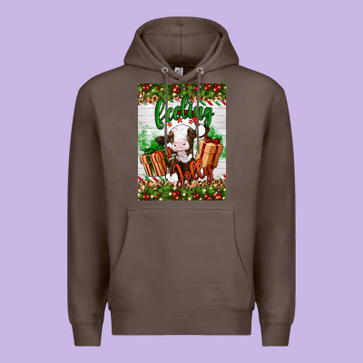 Christmas Feeling Jolly Cow Premium Hoodie Designed By Artiststas
