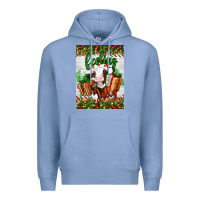 Colony Blue Christmas feeling jolly cow Premium Hoodie - Artiststas