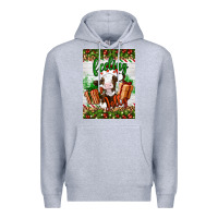 Heather Grey Christmas feeling jolly cow Premium Hoodie - Artiststas