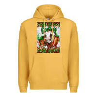 Mustard Christmas feeling jolly cow Premium Hoodie - Artiststas