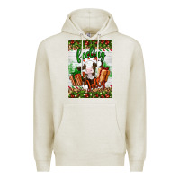 Oatmeal Heather Christmas feeling jolly cow Premium Hoodie - Artiststas