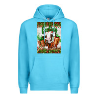 Ocean Blue Christmas feeling jolly cow Premium Hoodie - Artiststas