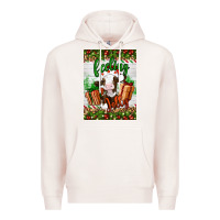 Pale Pink Christmas feeling jolly cow Premium Hoodie - Artiststas