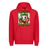 Red Christmas feeling jolly cow Premium Hoodie - Artiststas