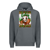 Rock Christmas feeling jolly cow Premium Hoodie - Artiststas