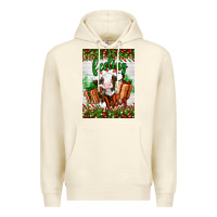 Sandshell Christmas feeling jolly cow Premium Hoodie - Artiststas