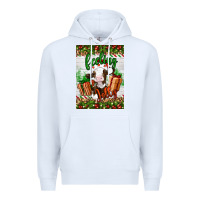 White Christmas feeling jolly cow Premium Hoodie - Artiststas