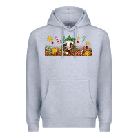 Heather Grey Christmas feeling jolly cow Premium Hoodie - Artiststas