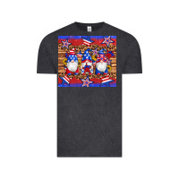 Vintage Black american flag gnomes star leopard glitter tumbler Vintage Tee - Artiststas