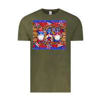Vintage Olive american flag gnomes star leopard glitter tumbler Vintage Tee - Artiststas