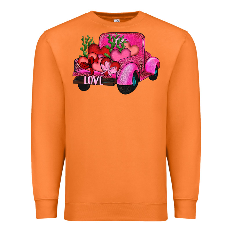Valentine's Day Heart Cactus Truck Premium Sweatshirt by RanaPortraitStore | Teevron