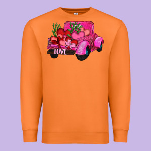 Valentine's Day Heart Cactus Truck Premium Sweatshirt Designed By Ranaportraitstore