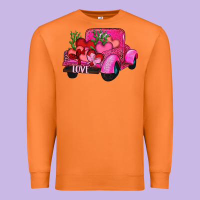 Premium Sweatshirt valentine's day heart cactus truck