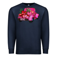 Navy valentine's day heart cactus truck Premium Sweatshirt - RanaPortraitStore