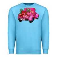 Ocean Blue valentine's day heart cactus truck Premium Sweatshirt - RanaPortraitStore