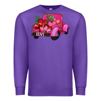 Purple valentine's day heart cactus truck Premium Sweatshirt - RanaPortraitStore
