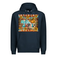 Navy hello pumpkin tumbler Premium Hoodie - BundleAndBundleShop