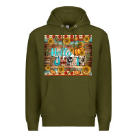 Army Green hello pumpkin tumbler Premium Hoodie - BundleAndBundleShop