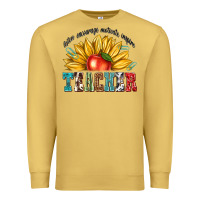 Antique Gold teacher with sunflower Premium Sweatshirt - texasbilliewilder