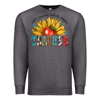 Charcoal Heather teacher with sunflower Premium Sweatshirt - texasbilliewilder