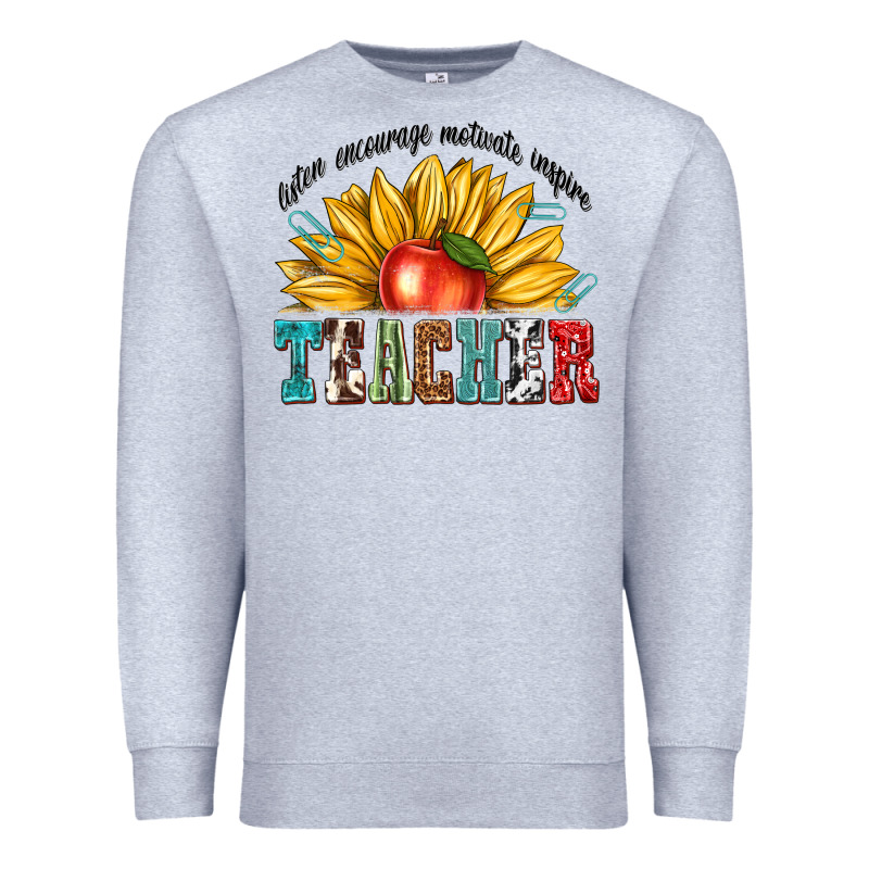 Teacher With Sunflower Premium Sweatshirt by texasbilliewilder | Teevron