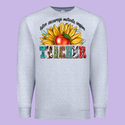 Premium Sweatshirt teacher with sunflower