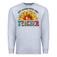Heather Grey teacher with sunflower Premium Sweatshirt - texasbilliewilder