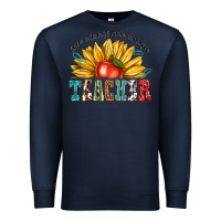 Navy teacher with sunflower Premium Sweatshirt - texasbilliewilder