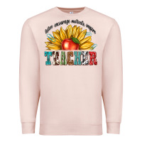 Pale Pink teacher with sunflower Premium Sweatshirt - texasbilliewilder