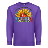 Purple teacher with sunflower Premium Sweatshirt - texasbilliewilder