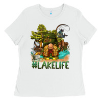 White lake life gnome Ladies Tee - BarkalooDesign