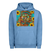 Pigment Pebble Blue i hate everyone but coffee helps western skeleton coffee sunflowers Urban Hoodie - Artiststas