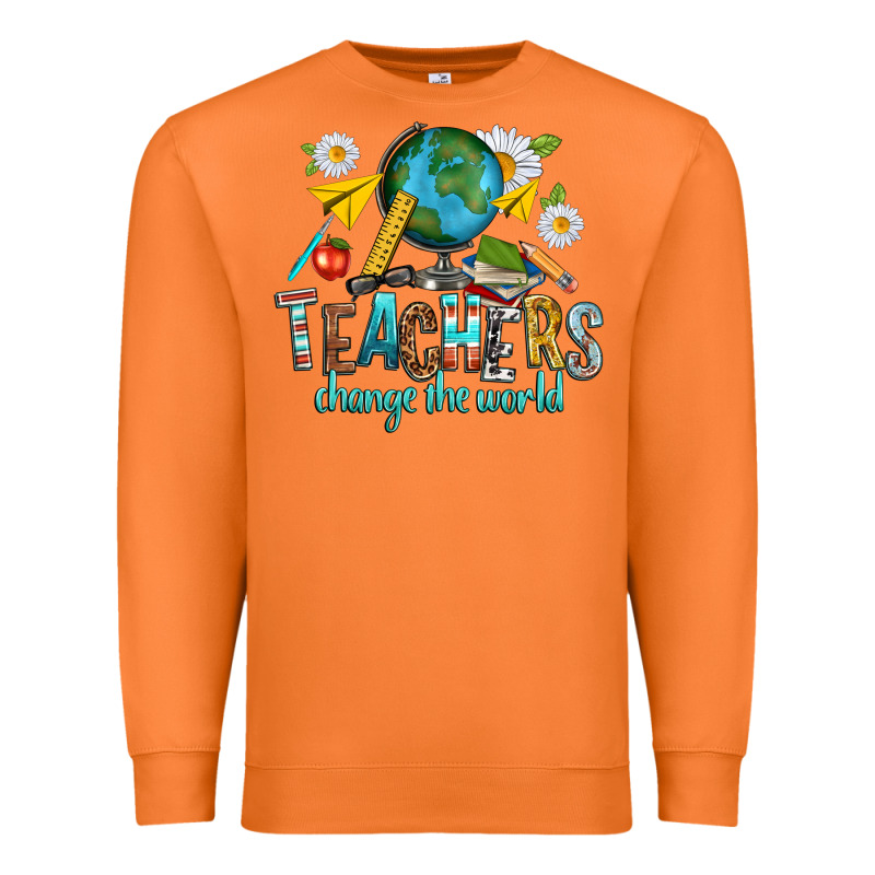 Teachers Change The World Premium Sweatshirt by texasbilliewilder | Teevron