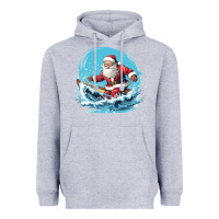 Heather Grey happy santa Heavyweight Hoodie - Unal Design