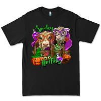 Black spooky halloween cows Premium Tee - LillyAllenDesigns