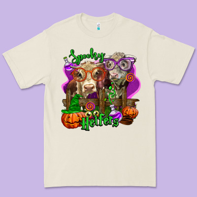 Spooky Halloween Cows Premium Tee Designed By Lillyallendesigns