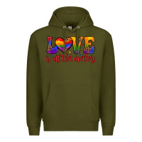 Army Green love is all that matters Premium Hoodie - JahusDesignShop