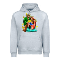 Heather Grey oh holy night  with cross ado Urban Hoodie - AdoDesignShop