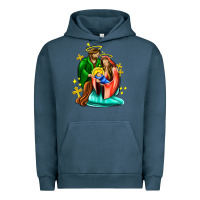 Pigment Midnight Navy oh holy night  with cross ado Urban Hoodie - AdoDesignShop