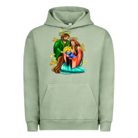 Pigment Oil Green oh holy night  with cross ado Urban Hoodie - AdoDesignShop